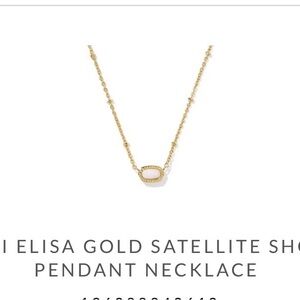 Kendra Scott Mini Elisa Gold Pendant Necklace with White Stone